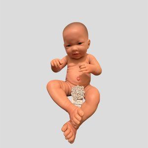 Uncircumcised  male rebirth baby doll with blue eyes